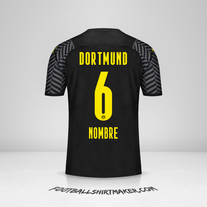 Jersey Borussia Dortmund 2021/2022 Visita -  nombre - 6