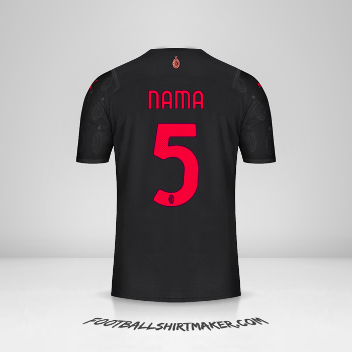 Jersey AC Milan 2021/2022 Ketiga -  nama - 5