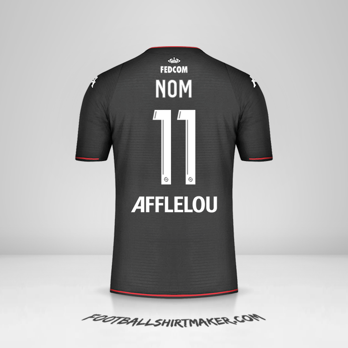 Maillot As Monaco 2021/2022 Extérieur -  nom - 11