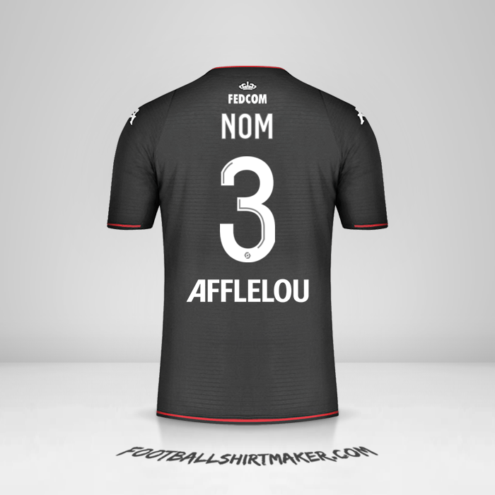 Maillot As Monaco 2021/2022 Extérieur -  nom - 3