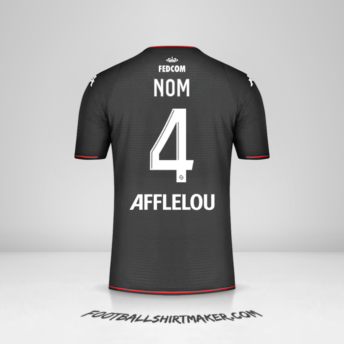 Maillot As Monaco 2021/2022 Extérieur -  nom - 4