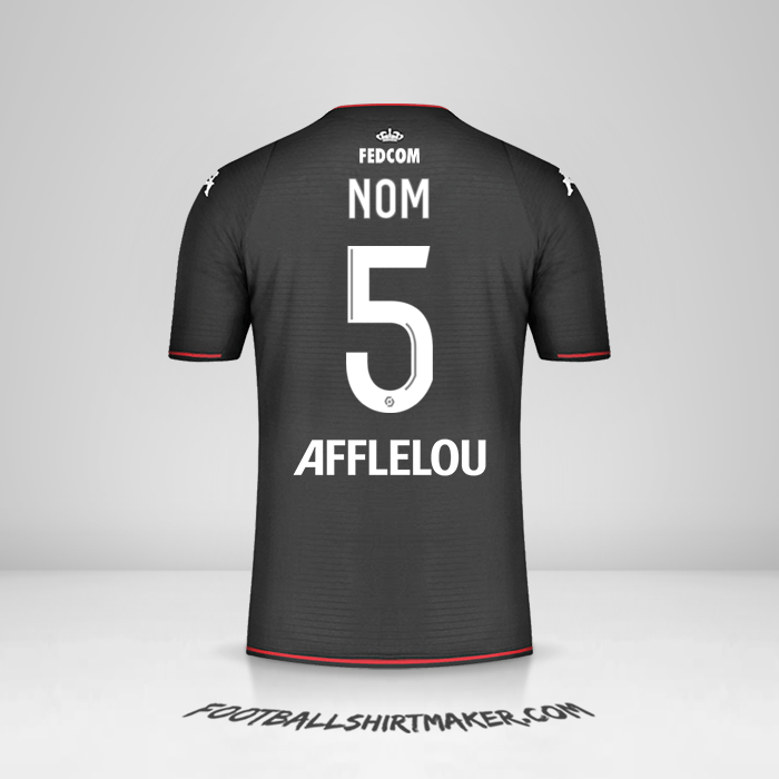 Maillot As Monaco 2021/2022 Extérieur -  nom - 5