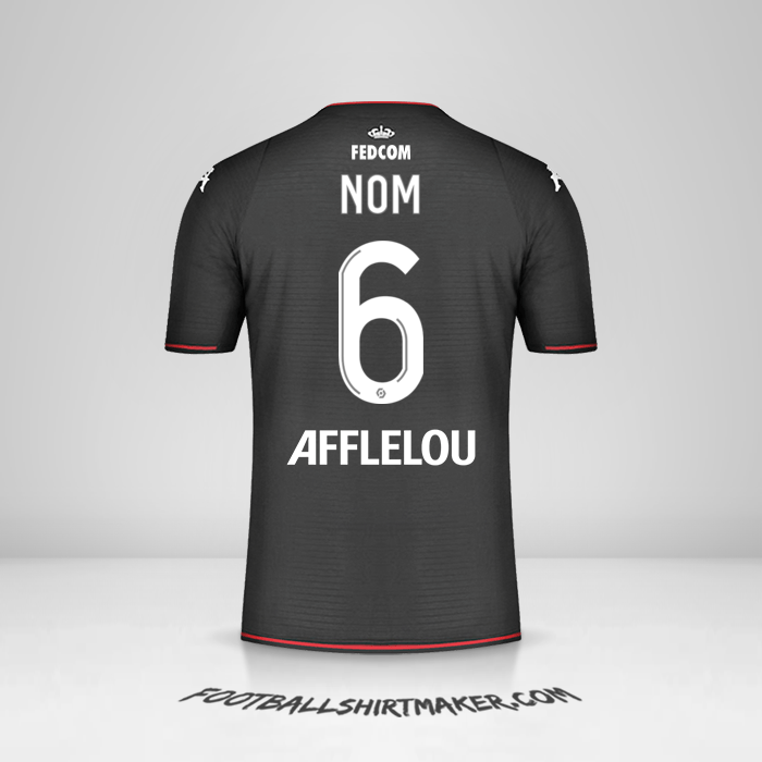 Maillot As Monaco 2021/2022 Extérieur -  nom - 6