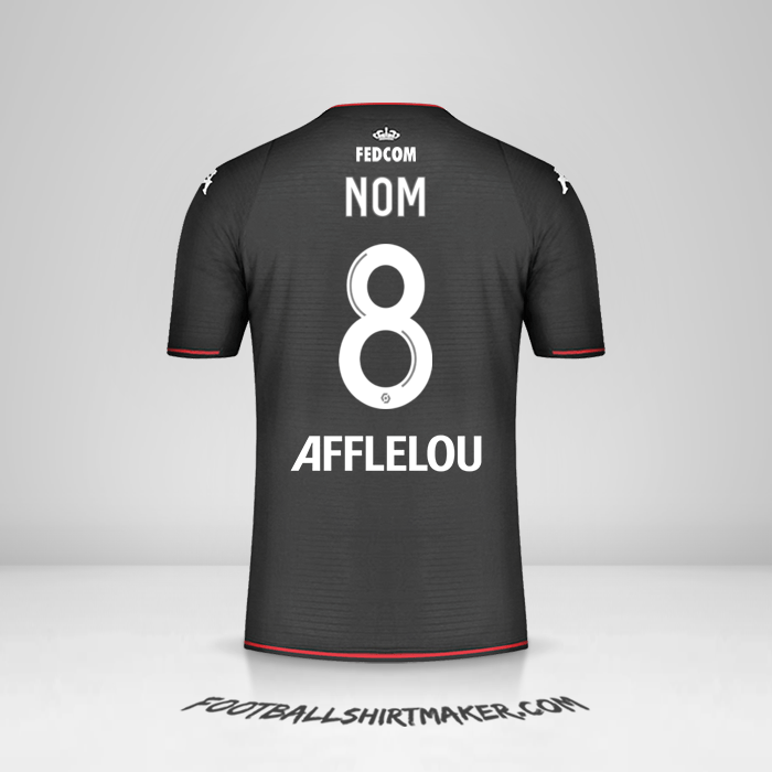 Maillot As Monaco 2021/2022 Extérieur -  nom - 8
