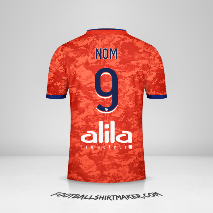 Maillot Olympique Lyon 2021/2022 Extérieur -  nom - 9