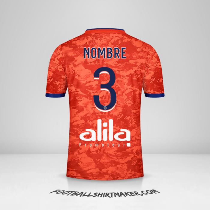 Jersey Olympique Lyon 2021/2022 Visita -  nombre - 3