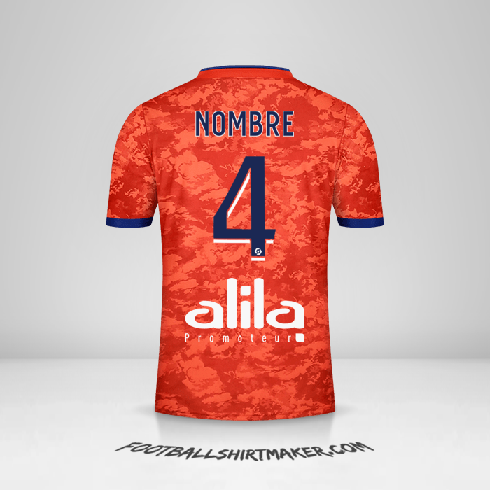 Jersey Olympique Lyon 2021/2022 Visita -  nombre - 4