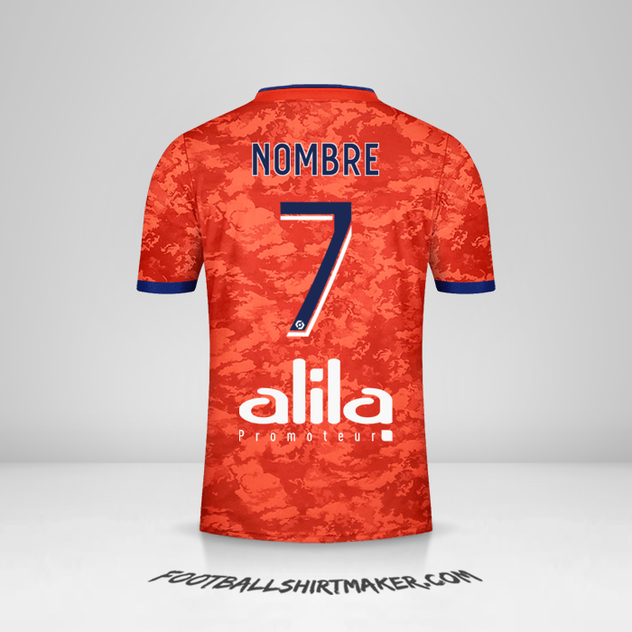 Jersey Olympique Lyon 2021/2022 Visita -  nombre - 7