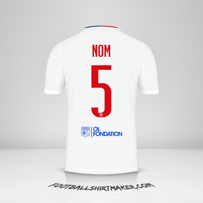 Maillot Olympique Lyon UEL 2021/2022 -  nom - 5