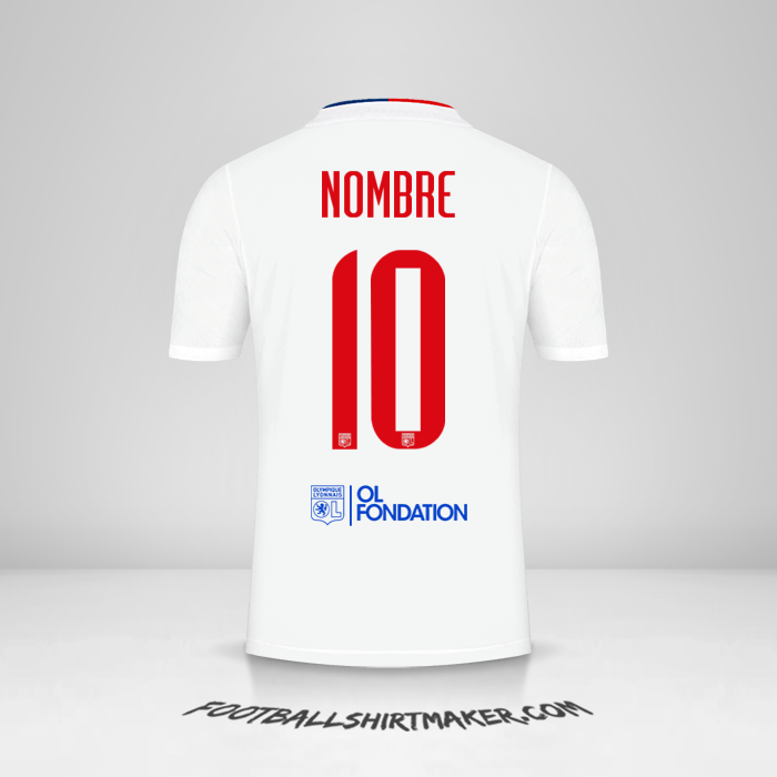 Jersey Olympique Lyon UEL 2021/2022 -  nombre - 10
