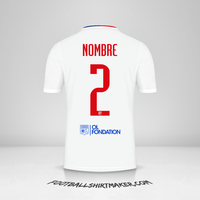 Jersey Olympique Lyon UEL 2021/2022 -  nombre - 2