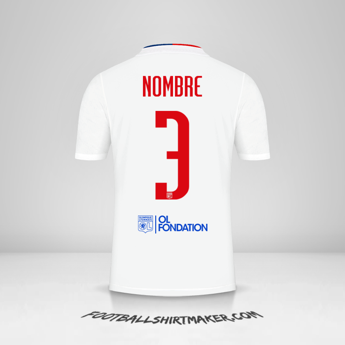 Jersey Olympique Lyon UEL 2021/2022 -  nombre - 3
