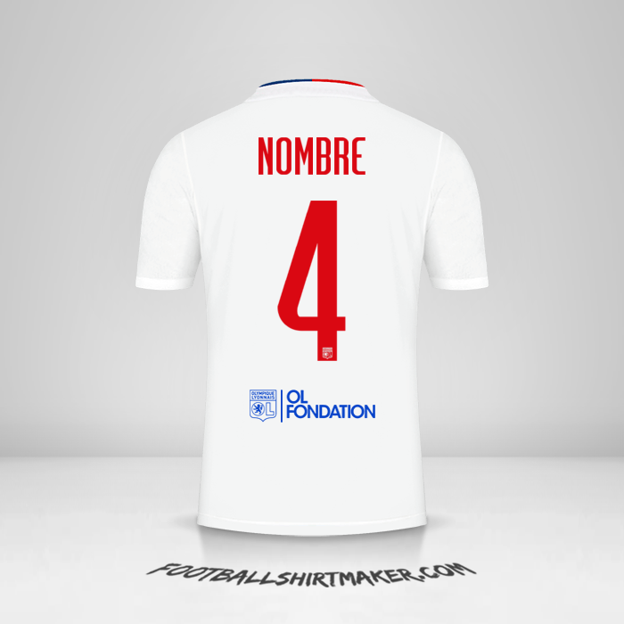 Jersey Olympique Lyon UEL 2021/2022 -  nombre - 4