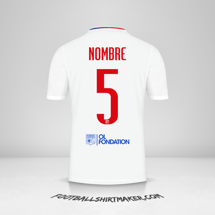 Camiseta Olympique Lyon UEL 2021/2022 -  nombre - 5