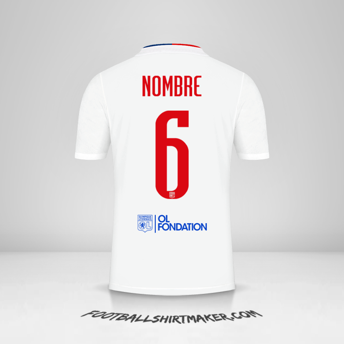 Jersey Olympique Lyon UEL 2021/2022 -  nombre - 6