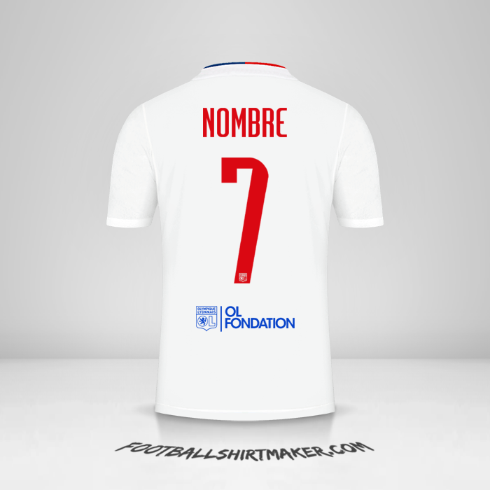 Jersey Olympique Lyon UEL 2021/2022 -  nombre - 7