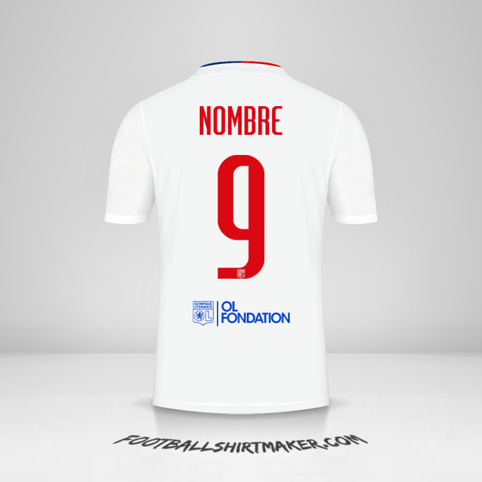 Jersey Olympique Lyon UEL 2021/2022 -  nombre - 9
