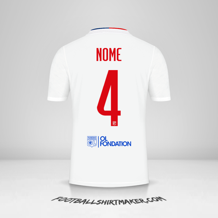 Camisa Olympique Lyon UEL 2021/2022 -  nome - 4
