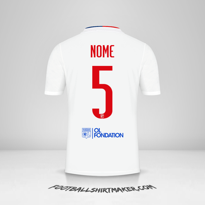 Camisa Olympique Lyon UEL 2021/2022 -  nome - 5