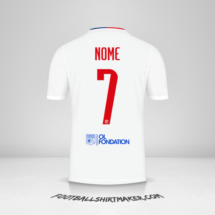 Camisa Olympique Lyon UEL 2021/2022 -  nome - 7