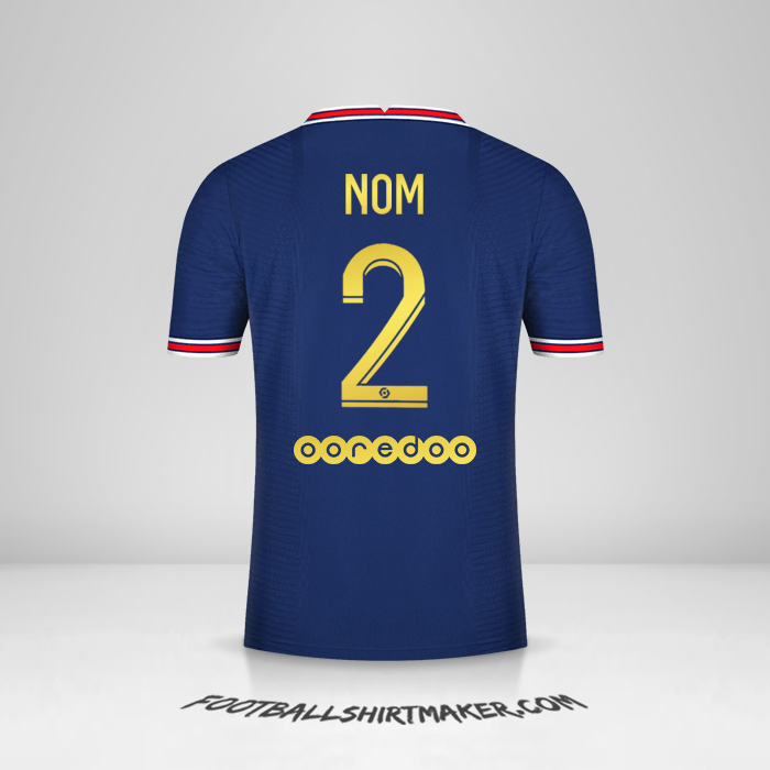 Maillot Paris Saint Germain Gold 2021/2022 -  nom - 2