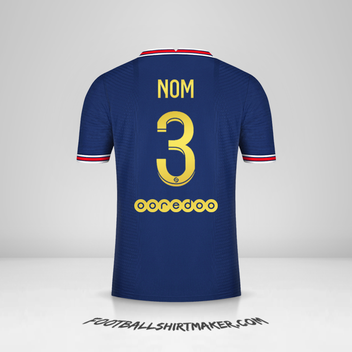 Maillot Paris Saint Germain Gold 2021/2022 -  nom - 3
