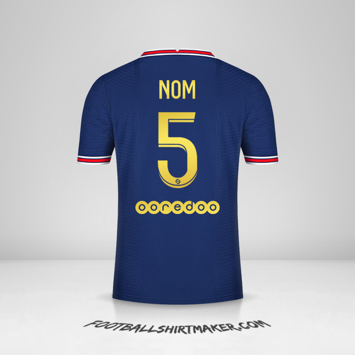 Maillot Paris Saint Germain Gold 2021/2022 -  nom - 5