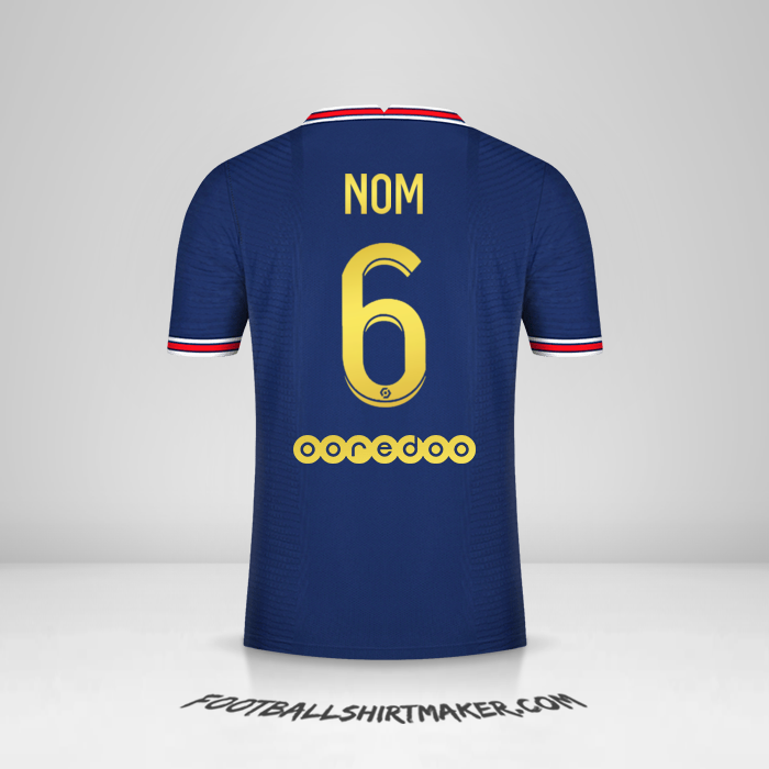 Maillot Paris Saint Germain Gold 2021/2022 -  nom - 6