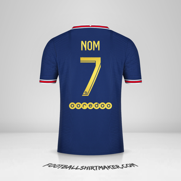 Maillot Paris Saint Germain Gold 2021/2022 -  nom - 7