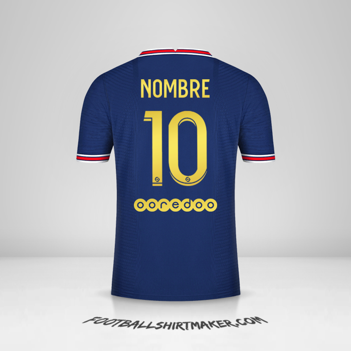 Jersey Paris Saint Germain Gold 2021/2022 -  nombre - 10