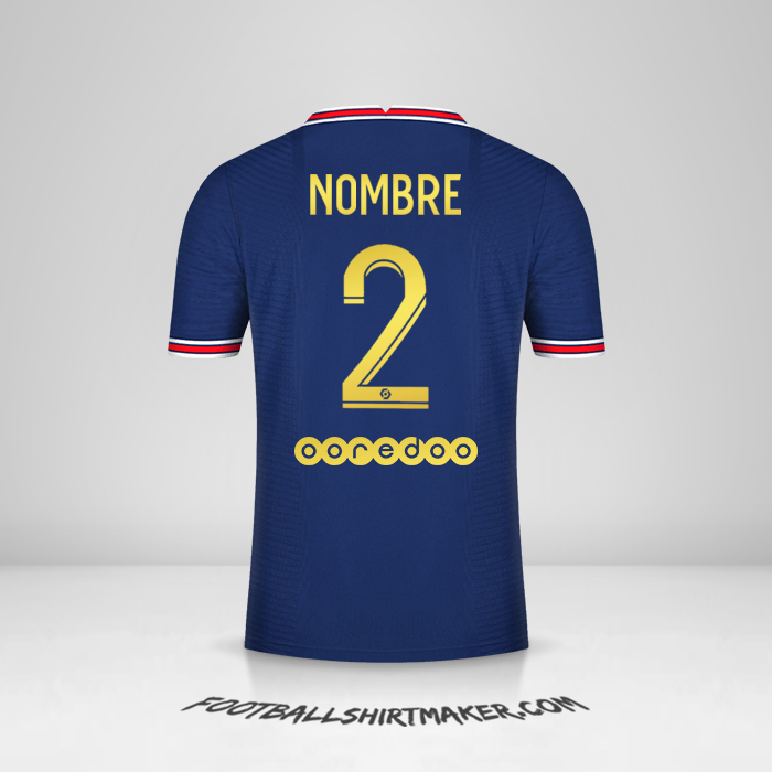 Jersey Paris Saint Germain Gold 2021/2022 -  nombre - 2