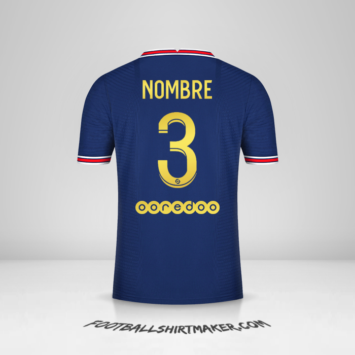 Jersey Paris Saint Germain Gold 2021/2022 -  nombre - 3