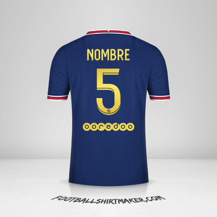 Jersey Paris Saint Germain Gold 2021/2022 -  nombre - 5