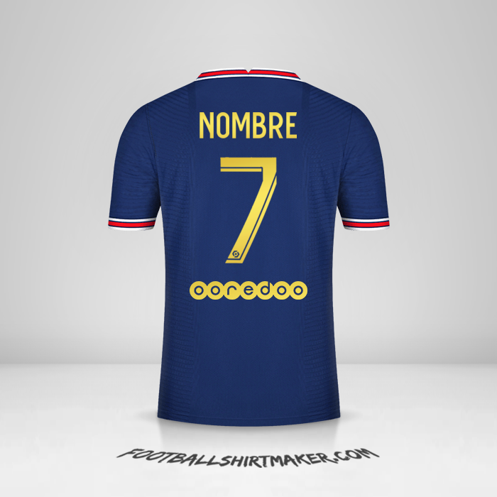 Jersey Paris Saint Germain Gold 2021/2022 -  nombre - 7