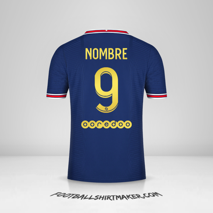 Jersey Paris Saint Germain Gold 2021/2022 -  nombre - 9