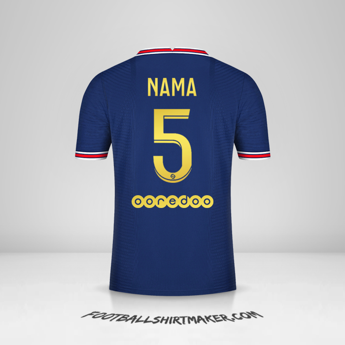 Jersey Paris Saint Germain Gold 2021/2022 -  nama - 5