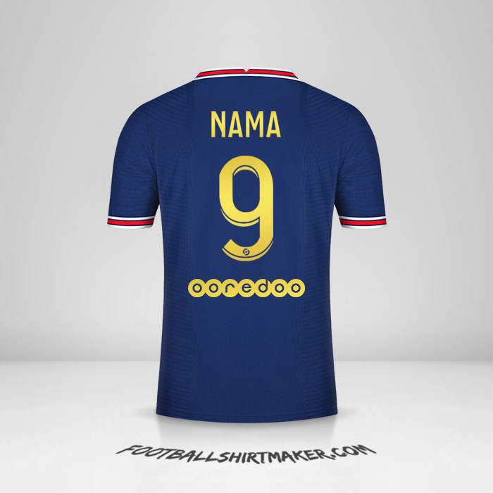 Jersey Paris Saint Germain Gold 2021/2022 -  nama - 9
