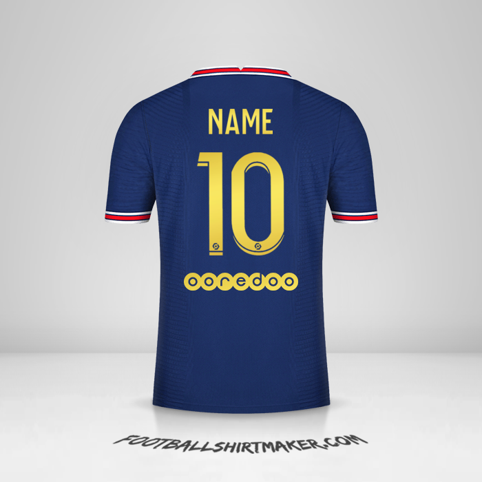 Jersey Paris Saint Germain Gold 2021/2022 -  name - 10