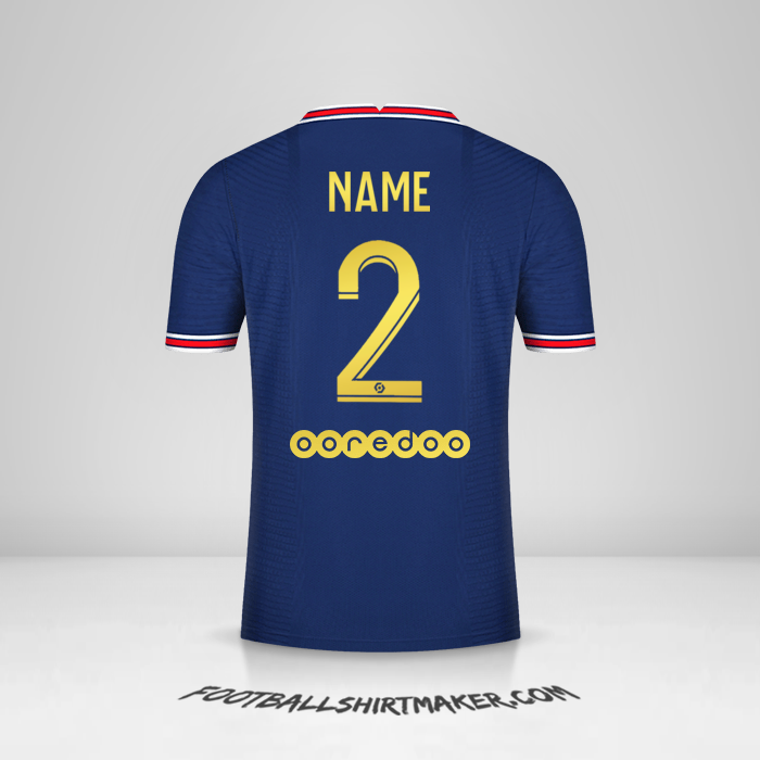 Jersey Paris Saint Germain Gold 2021/2022 -  name - 2
