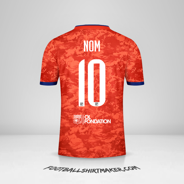 Maillot Olympique Lyon UEL 2021/2022 Extérieur -  nom - 10