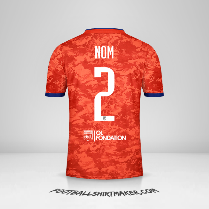 Maillot Olympique Lyon UEL 2021/2022 Extérieur -  nom - 2