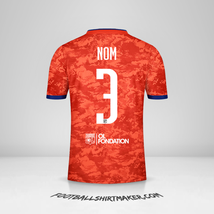 Maillot Olympique Lyon UEL 2021/2022 Extérieur -  nom - 3
