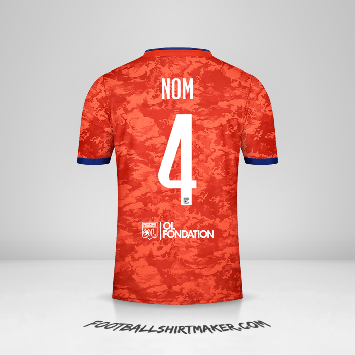 Maillot Olympique Lyon UEL 2021/2022 Extérieur -  nom - 4