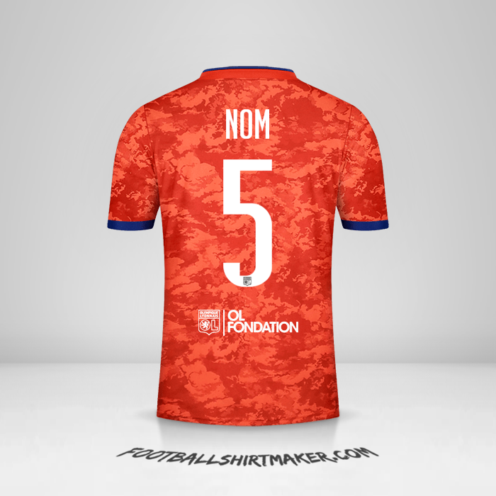 Maillot Olympique Lyon UEL 2021/2022 Extérieur -  nom - 5