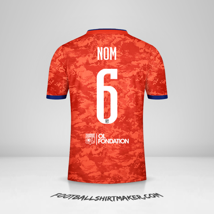 Maillot Olympique Lyon UEL 2021/2022 Extérieur -  nom - 6