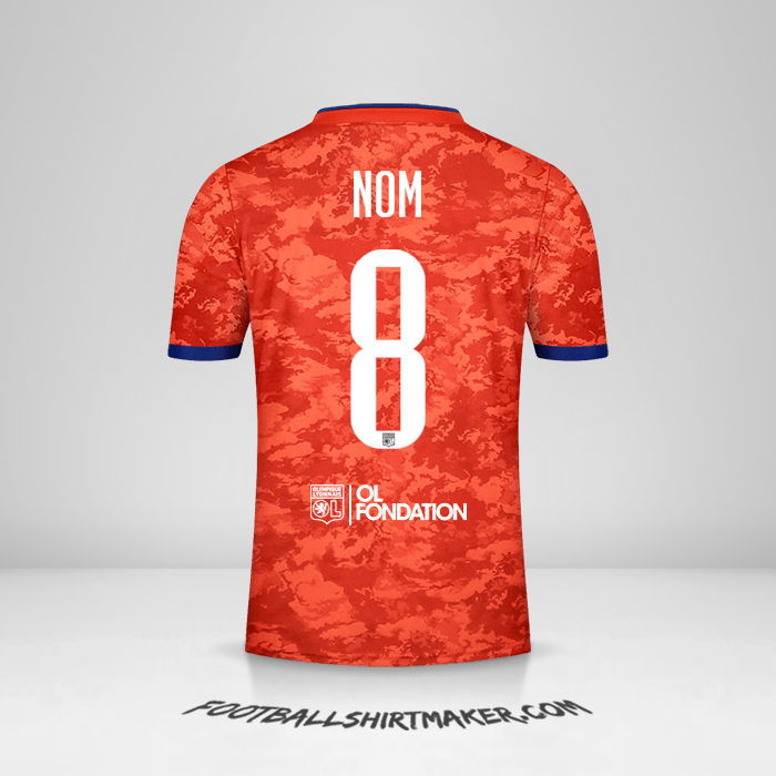 Maillot Olympique Lyon UEL 2021/2022 Extérieur -  nom - 8