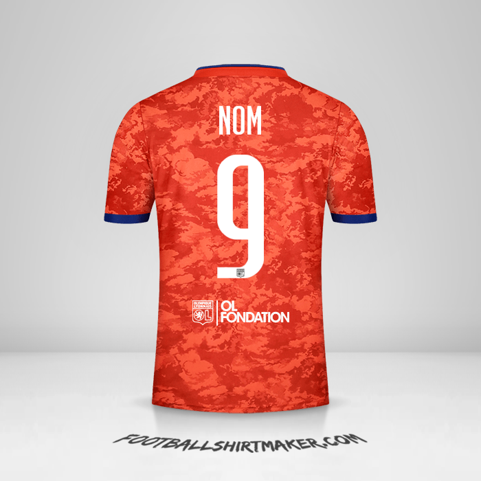 Maillot Olympique Lyon UEL 2021/2022 Extérieur -  nom - 9