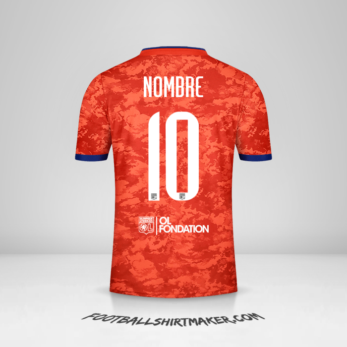 Jersey Olympique Lyon UEL 2021/2022 Visita -  nombre - 10