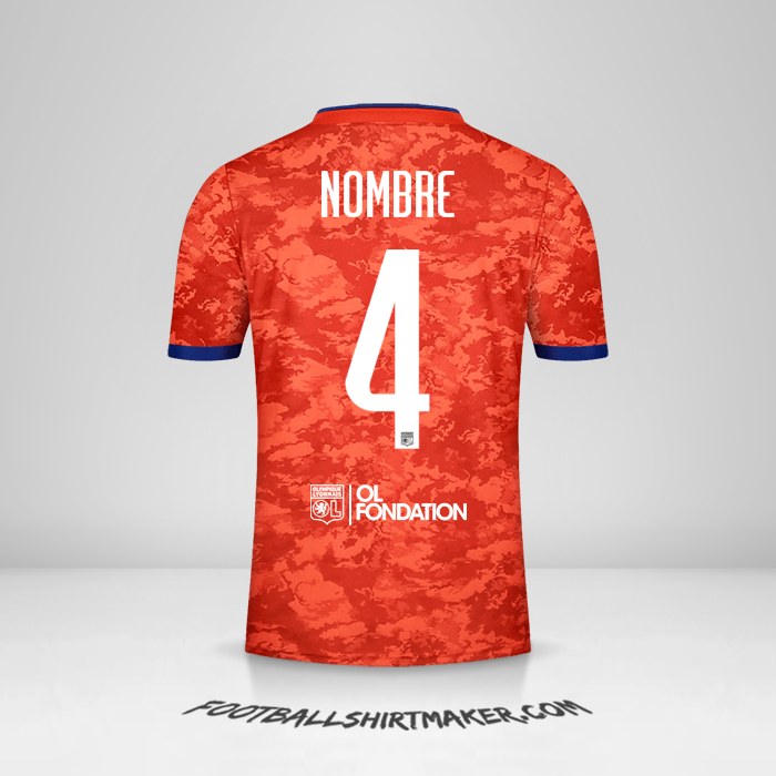 Jersey Olympique Lyon UEL 2021/2022 Visita -  nombre - 4