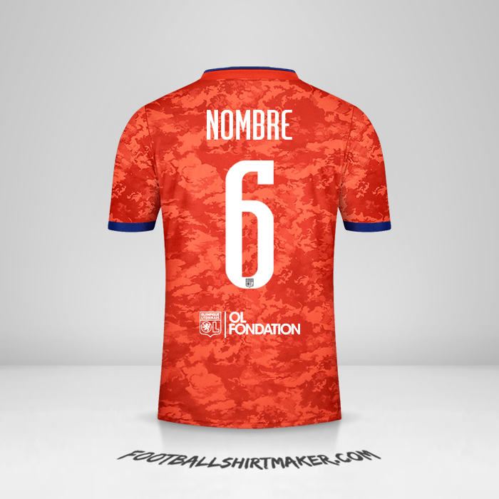 Jersey Olympique Lyon UEL 2021/2022 Visita -  nombre - 6